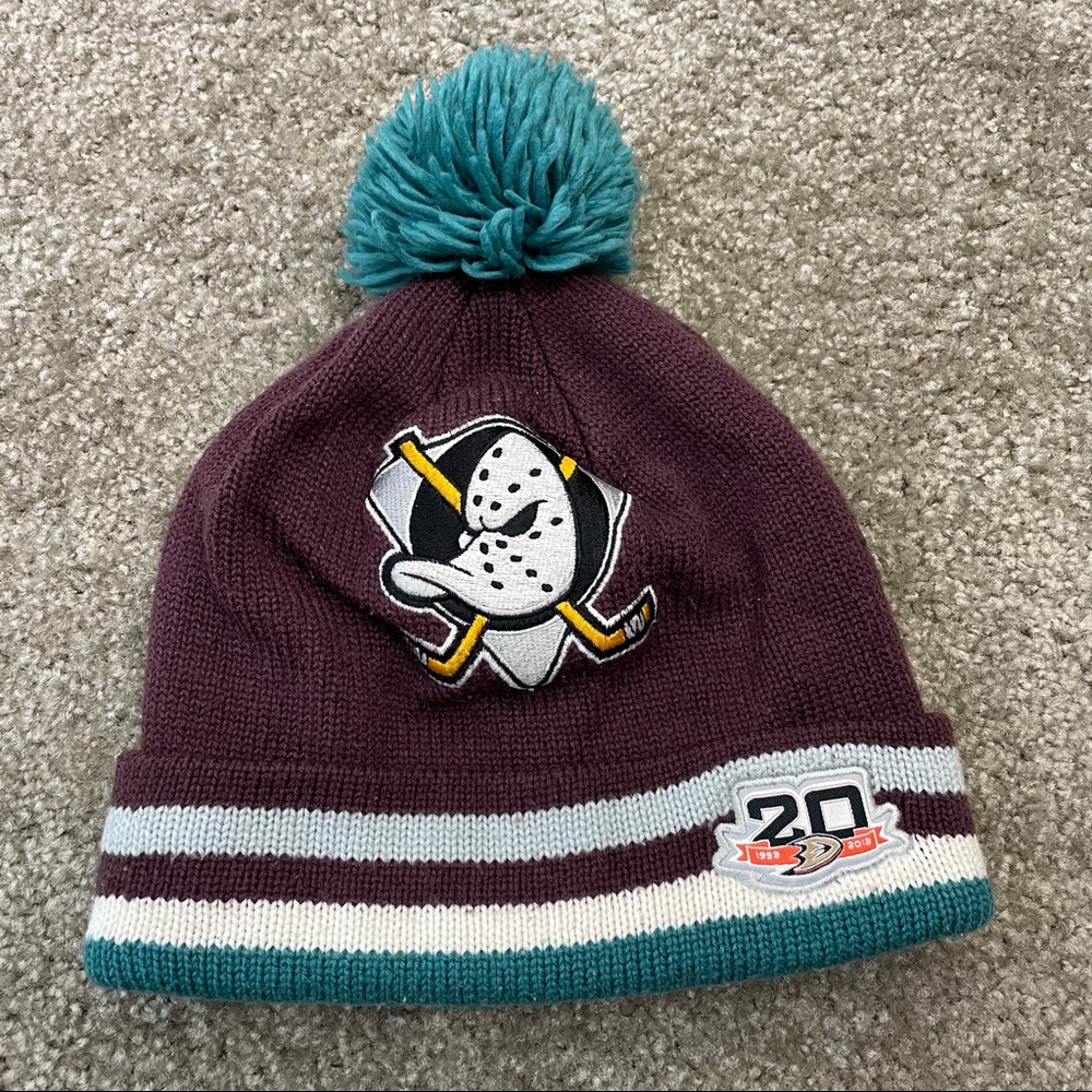 Mighty Ducks Mitchell & Ness Pom Beanie